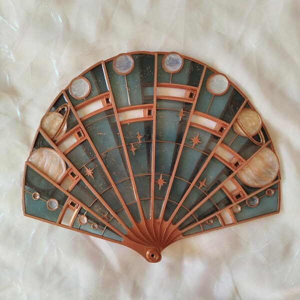 Solar system hand fan